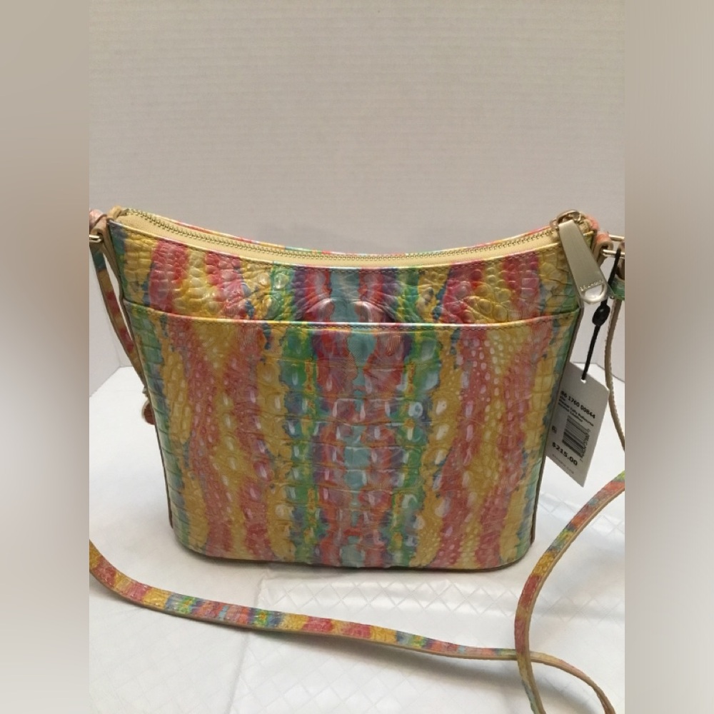 Brahmin Vibrant Shoulder Bag in Yellow, Pink, and Blue - Picture 6 of 16